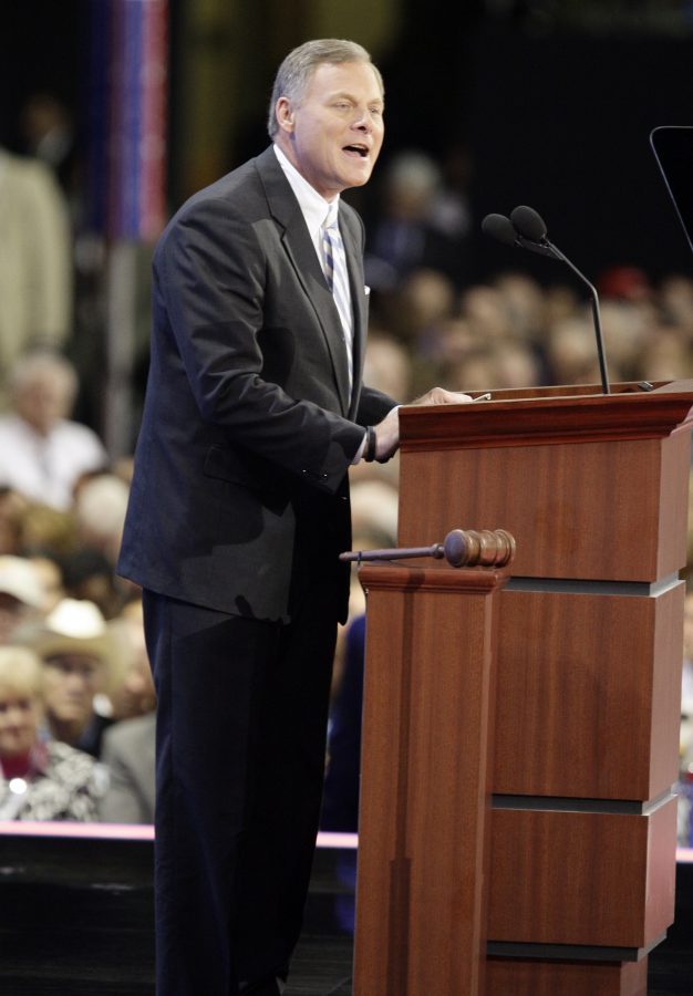 Sen. Richard Burr (R-NC) speaks at the Republican National Convention at the Xcel Energy Center for the Republican National Convention in St. Paul, Minnesota, Monday, September 1, 2008. (Brian Baer/Sacramento Bee/MCT)