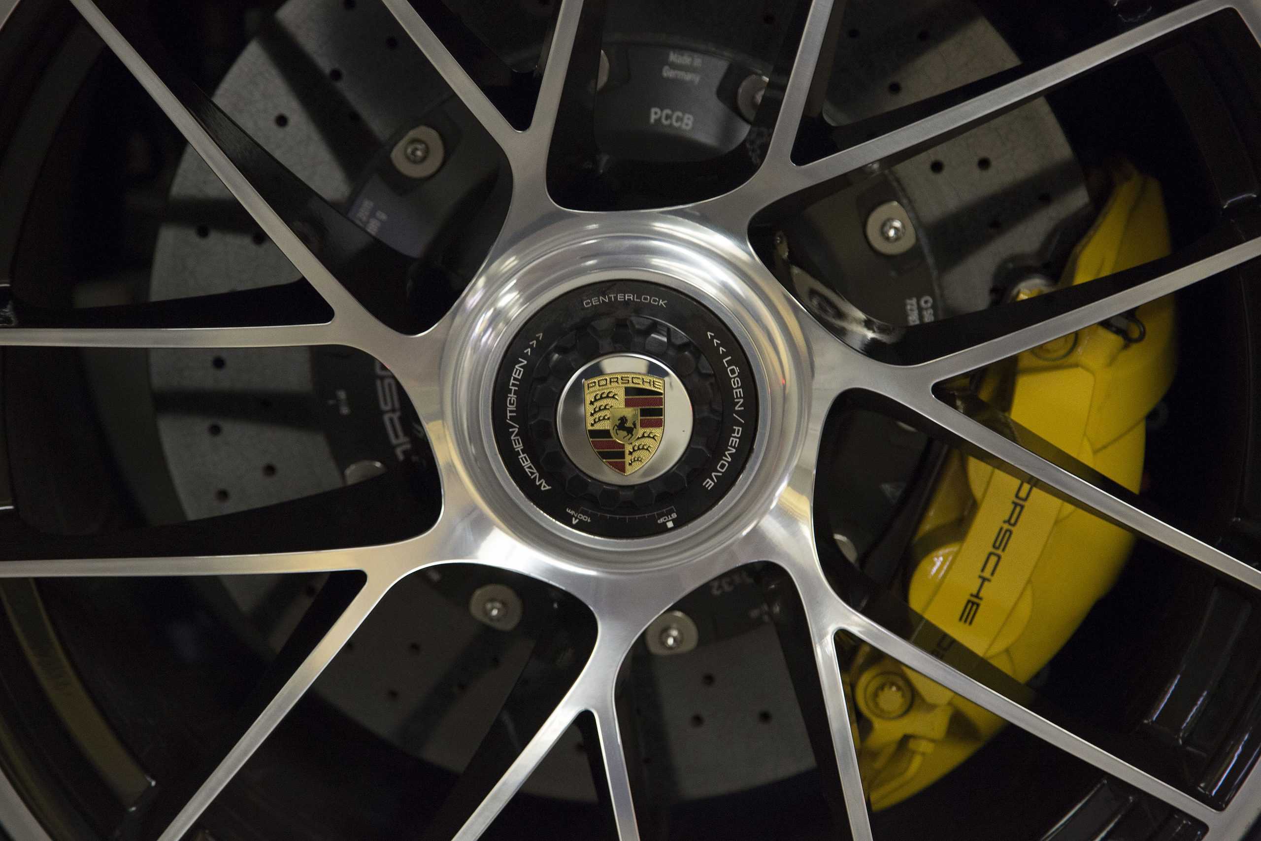 The 2017 Porsche 911 Turbo S gets centerlock wheel nuts. The Turbo S cranks out 580 horsepower from its turbo 3.8-liter, flat-six engine on September 16, 2016 in La Canada, Calif. (Myung J. Chun / Los Angeles Times)