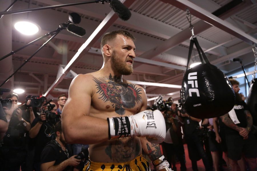 Conor McGregor works out at UFC Performance Institute on Aug. 11, 2017 in Las Vegas. (Myung J. Chun/Los Angeles Times/TNS)