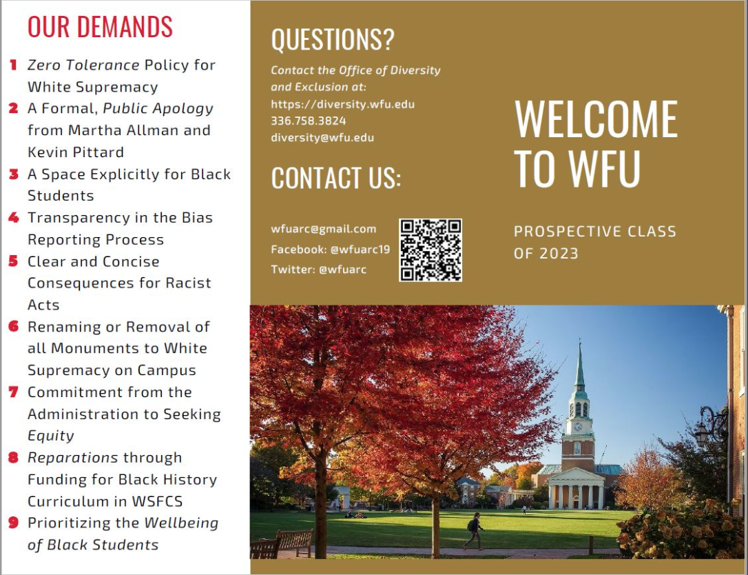 Anti-Racism Coalition Distributes Pamphlet To Admitted Students