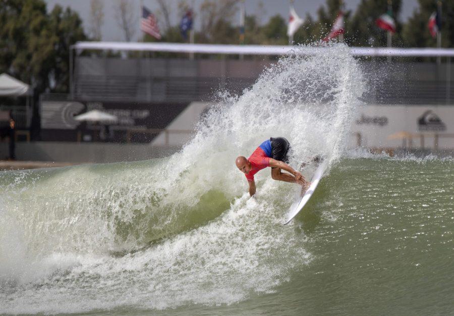 LEMOORE%2C+CALIF.+--+FRIDAY%2C+MAY+4%2C+2018%3A+Team+U.S.A.+captain+Kelly+Slater%2C+who+is+a+11-time+WSL+Mens+Champion%2C+throws+spray+as+he+turns+off+the+top+of+a+wave+during+practice+with+Team+U.S.A.+at+his+Surf+Ranch%2C+which+is+hosting+its+first+World+Surfing+League+competition%3B+The+Founders+Cup+Saturday+and+Sunday+in+Lemoore%2C+Calif.%2C+on+May+4%2C+2018.+The+Founders+Cub+is+a+historic+region-versus-region+teams+event+featuring+a+cross-section+of+the+worlds+best+surfers.+This+same+%28or+similar%29+technology+may+be+used+in+Tokyo+for+the+2020+Olympics.+Kelly+Slater+%28USA%29%2C+11-time+WSL+Mens+Champion%2C+will+lead+the+US+mens+and+womens+team+at+the+Founders+Cup.+Five+teams+-+USA%2C+Brazil%2C+Australia%2C+Europe+and+World+-+made+up+of+mens+and+womens+surfers+from+the+elite+WSL+Championship+Tour%2C+will+compete+over+the+two-day+event+at+the+world-class%2C+man-made+wave+venue+of+Surf+Ranch+in+Lemoore%2C+California.+The+competition+will+be+hosted+against+a+festival+backdrop+honoring+the+culture+of+surfing+-+food%2C+music%2C+beverage%2C+art+and+special+guests.+The+Surf+Ranch+facility%2C+which+was+revealed+online+to+the+public+in+December+2015%2C+boasts+the+best+man-made+wave+in+history+-+a+700-yard%2C+high-performance%2C+bi-directional+wave+featuring+barrel+sections+and+maneuver+sections.+Primarily+existing+as+a+testing+facility%2C+the+Lemoore+site+has+spent+the+past+two+years+dialing+in+the+technology+under+the+guidance+of+11-time+WSL+Champion+Kelly+Slater+%28USA%29+and+feedback+from+visiting+WSL+surfers.+A+private+test+event+last+September+proved+very+successful%2C+paving+the+way+for+the+May+Founders+Cup+of+Surfing+to+be+the+first+time+the+public+will+be+allowed+onto+the+grounds.+%28Allen+J.+Schaben+%2F+Los+Angeles+Times%29
