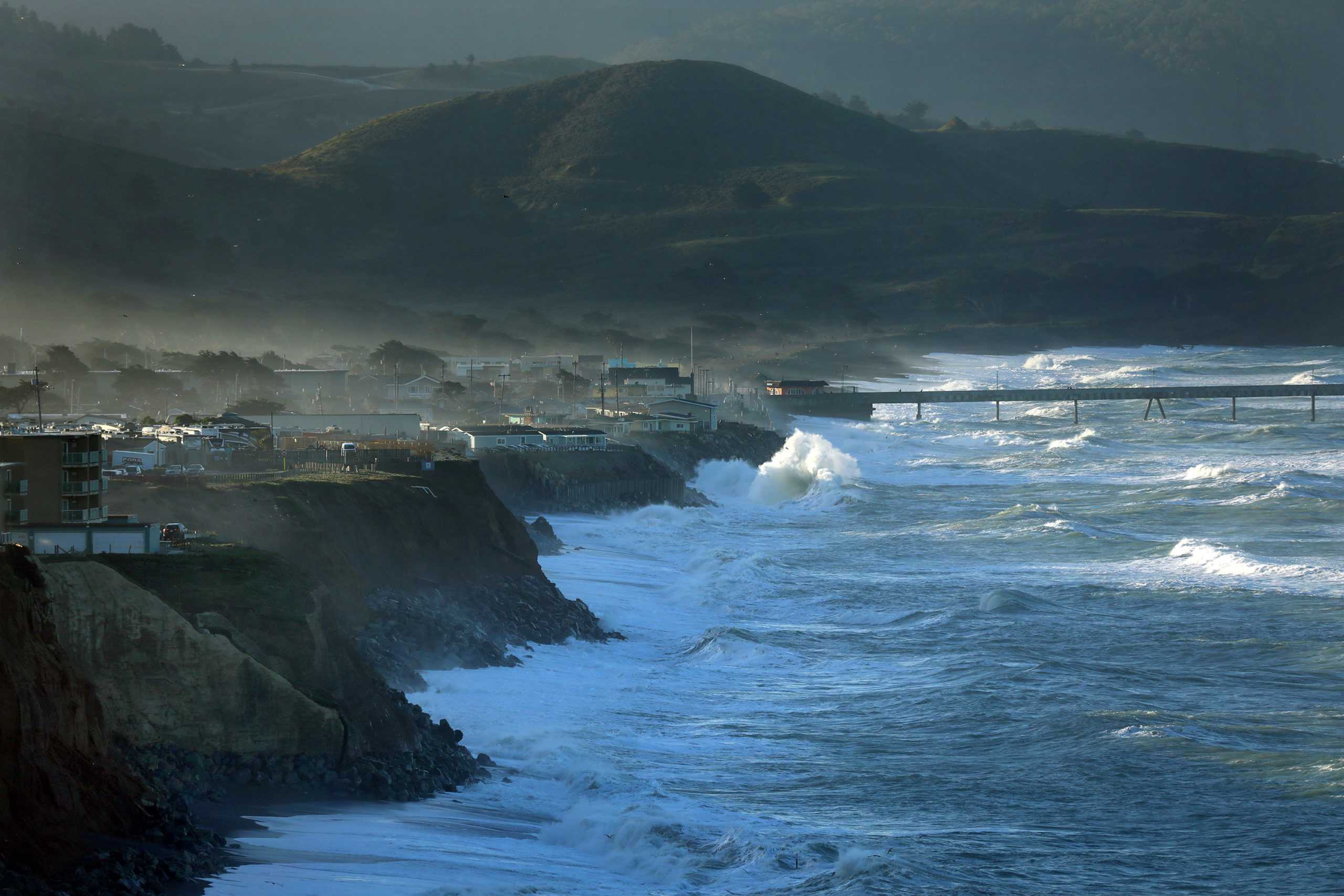 The town of Pacifica, just south of San Francisco, is ground zero for the issue of coastal erosion. On Jan. 20-21, the combination of ocean surge and a king tide caused high waves. Some homes and apartment building have already been lost to the forces of nature. (Carolyn Cole/Los Angeles Times/TNS)