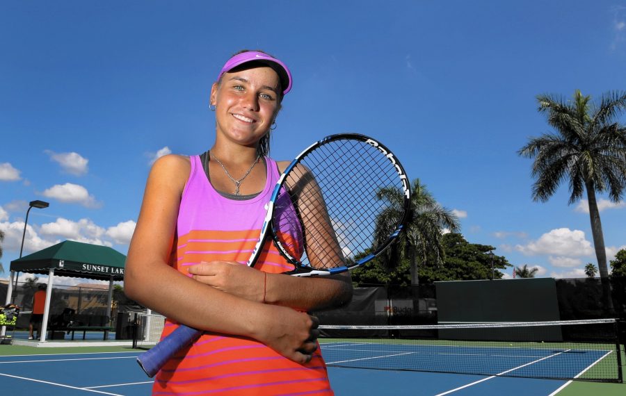 Sofia Kenin is pictured during her days as a top-ranked Florida junior.