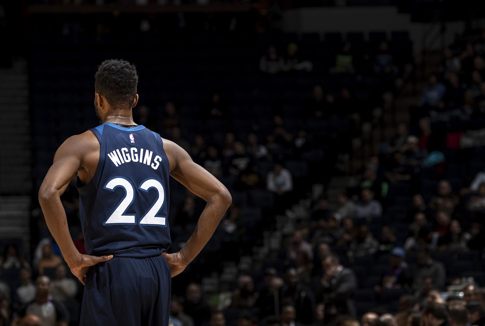 The Minnesota Timberwolves Andrew Wiggins (22) in the second quarter against the Atlanta Hawks at Target Center in Minneapolis on Wednesday, Feb. 5, 2020. (Carlos Gonzalez/Minneapolis Star Tribune/TNS)