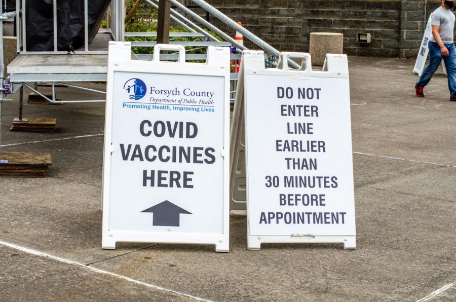 Vaccine clinics were common on campus and around Forsyth County in the early days of the pandemic.