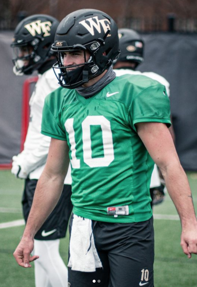 Sam Hartman returns to the practice field for spring football.