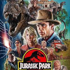 The cover art for the film “Jurassic Park” depicts the leads protagonists
narrowly escaping the clutches of the park’s most dangerous beast.