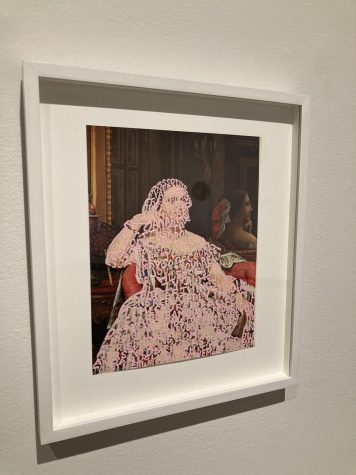 “Women Words (Ingres #3)” by Betty Tompkins explores the concept of third wave feminism.