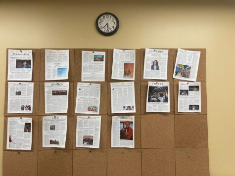 Hanging in the Old Gold & Black office are the mock-ups of our newly-redesigned issue.