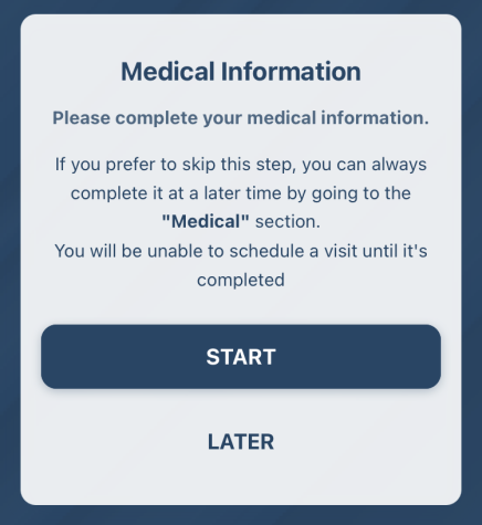 TimelyCare, even in emergency situations, requires users to fill out a medical history questionnaire.