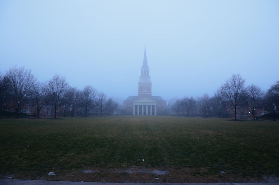 Wait+Chapel+was+blanketed+by+a+smoky+fog+last+week.