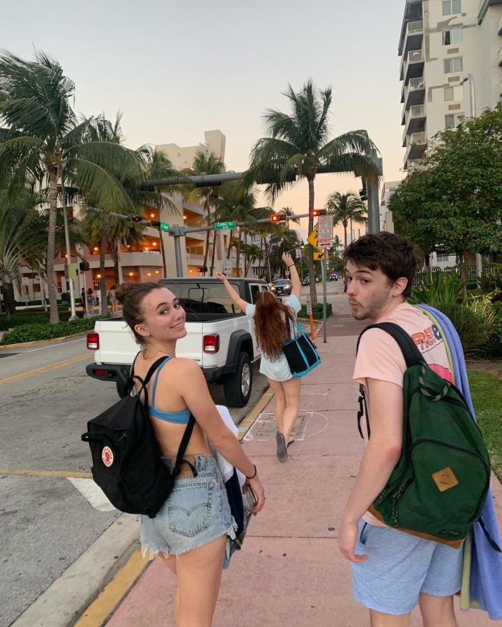 From left to right: Charlotte Calder, Grace Aronofsky and Jack Bradley enjoy their spring break in Miami.