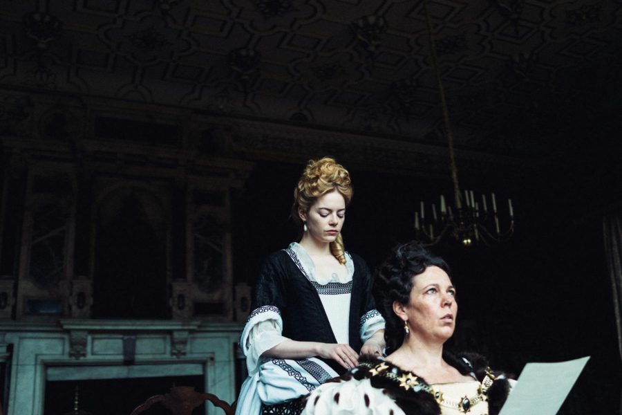Emma Stone stars in The Favorite, a period piece about English nobility.