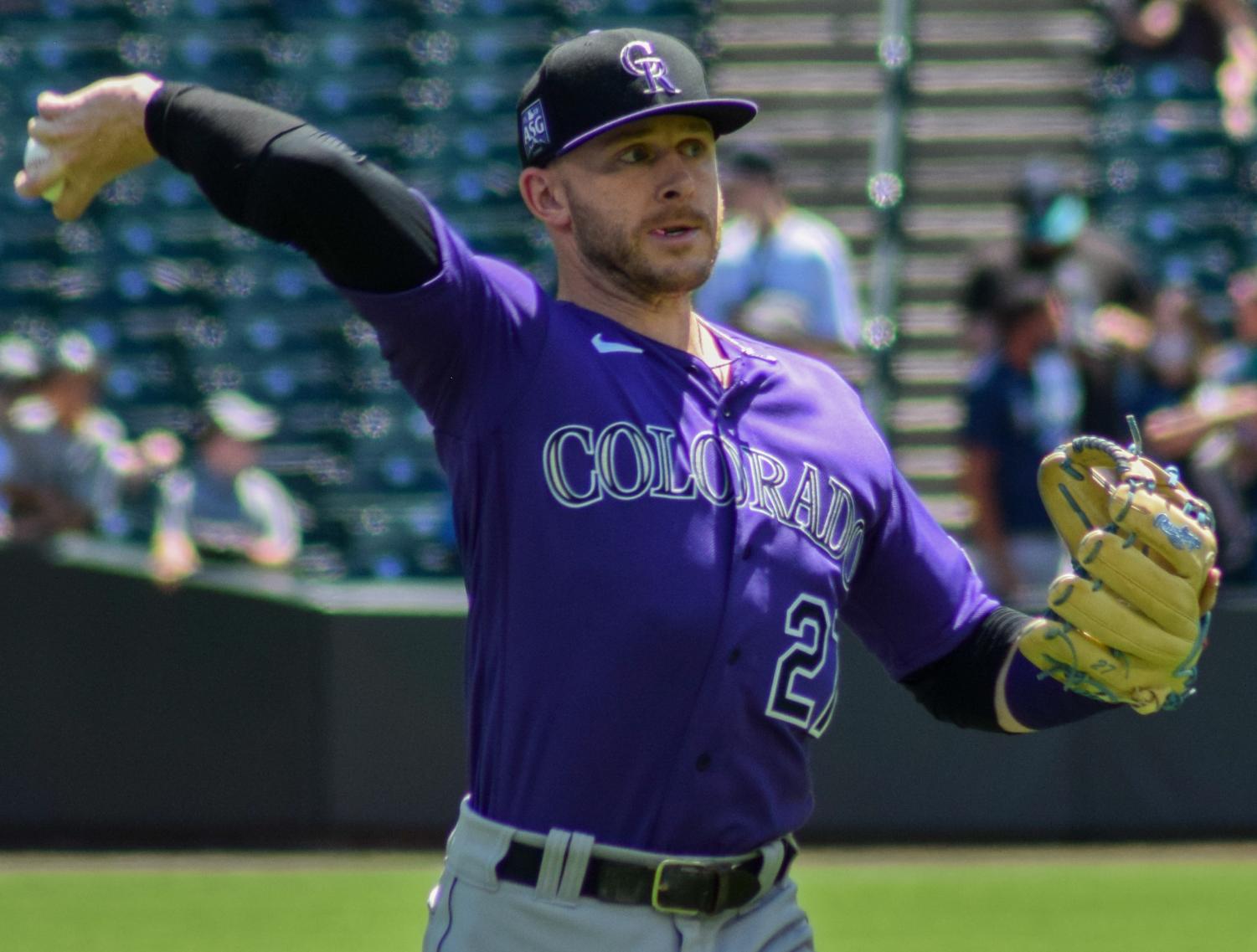 Men's Trevor Story Colorado Rockies Authentic Black Men On-Field