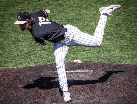 Crawford Wade takes the mound against Boston College.
