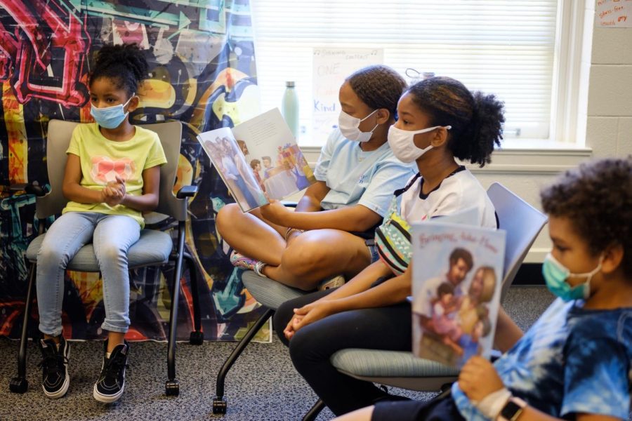 Students participate in a reading activity in the 2021 iteration of freedom school.