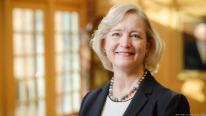 A portrait photograph of Dr. Susan R. Wente, president of Wake Forest.