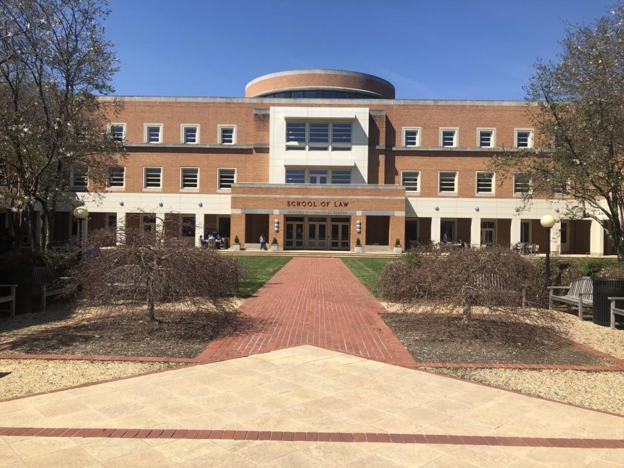 A photograph of Wake Forest Law School, housed in a brick building.