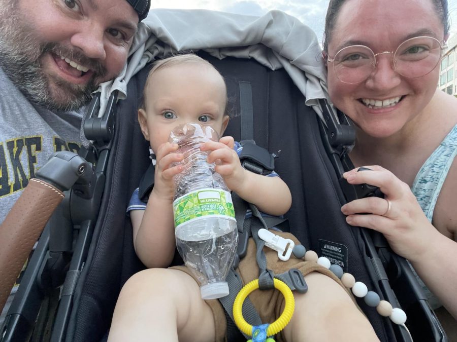 Reece, Oliver and Swortzel attend a protest against the overturn of Roe v. Wade.