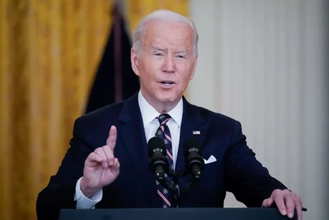 President Joe Biden announces new sanctions against Russia in February.