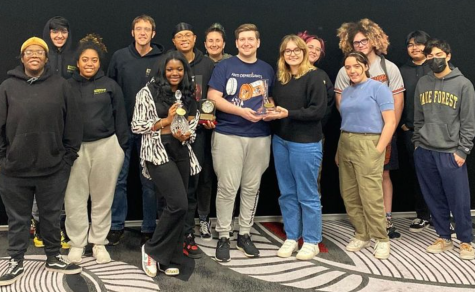 The Wake Forest debate team poses after its success at the Gonzaga tournament.