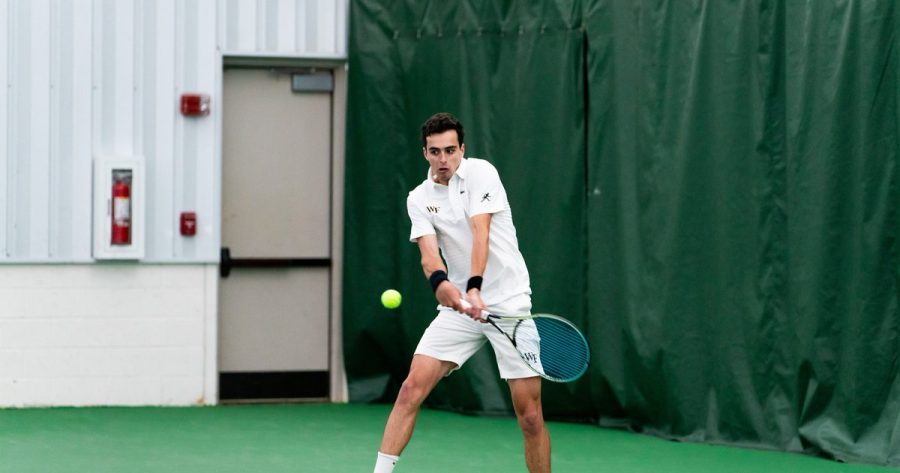 Wake Forest shines in singles matches against Miami.