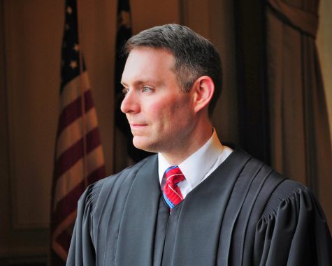 Richard Dietz poses in his judges robes.