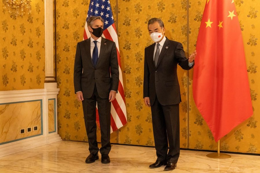 U.S. Secretary of State Antony Blinken meets with Chinese Foreign Minister Wang Yi in 2021. A 2023 meeting between the two was delayed due to the balloon.