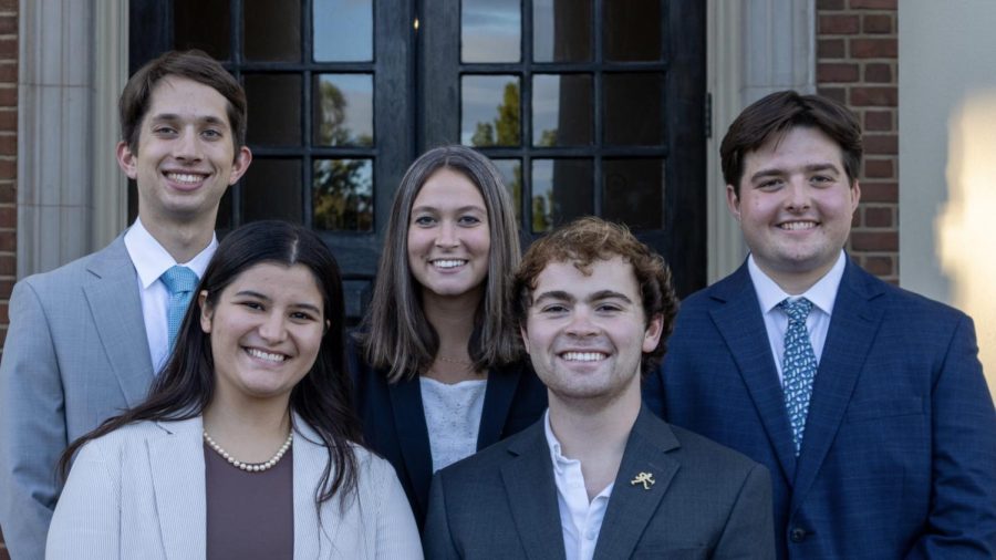 The executive board of Student Government poses for a photograph.