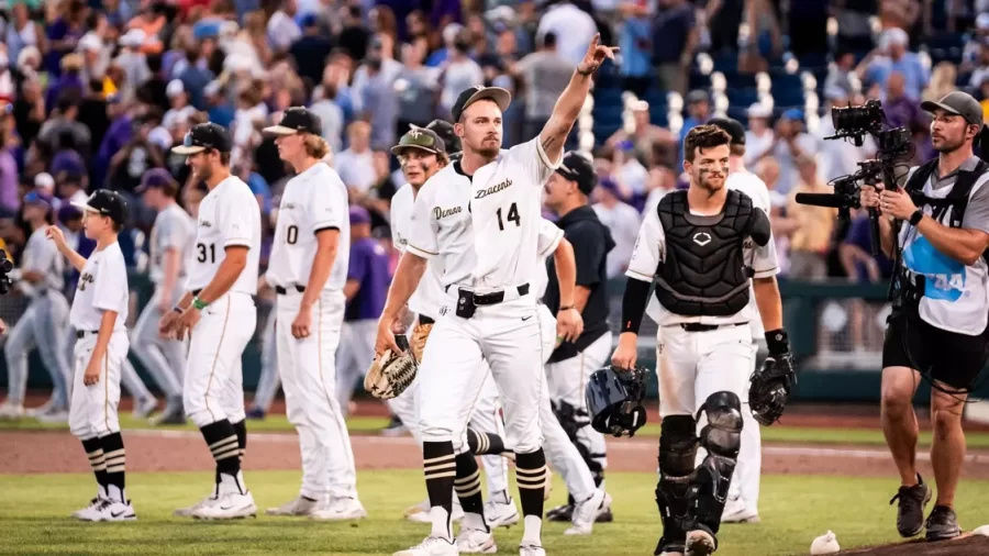 Camden Minacci (No. 14) was drafted in the sixth round by the Los Angeles Angels.