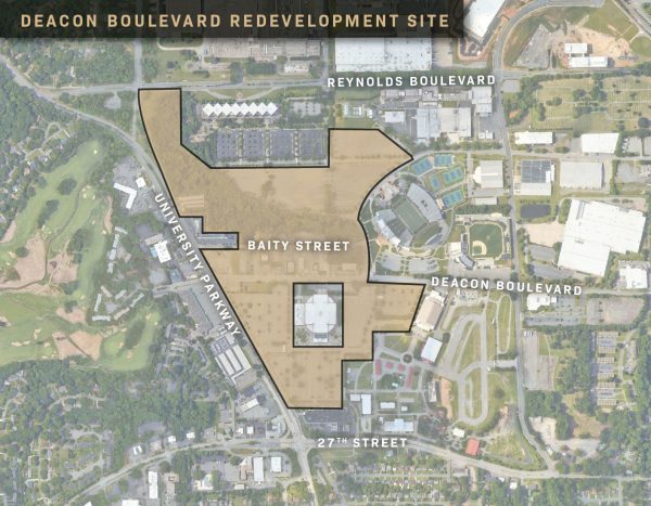 Wake Forest plans to develop the area around its athletic stadiums. (Courtesy of Wake Forest)