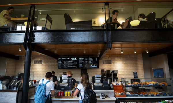 Students order at Smith’s Café, the latest occupant of the ZSR coffee shop.