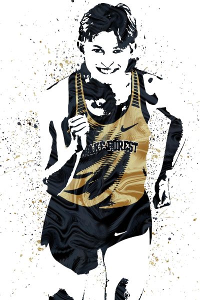 Zoe Clay is pictured running in a drawing (Courtesy of Ashley Bastron).