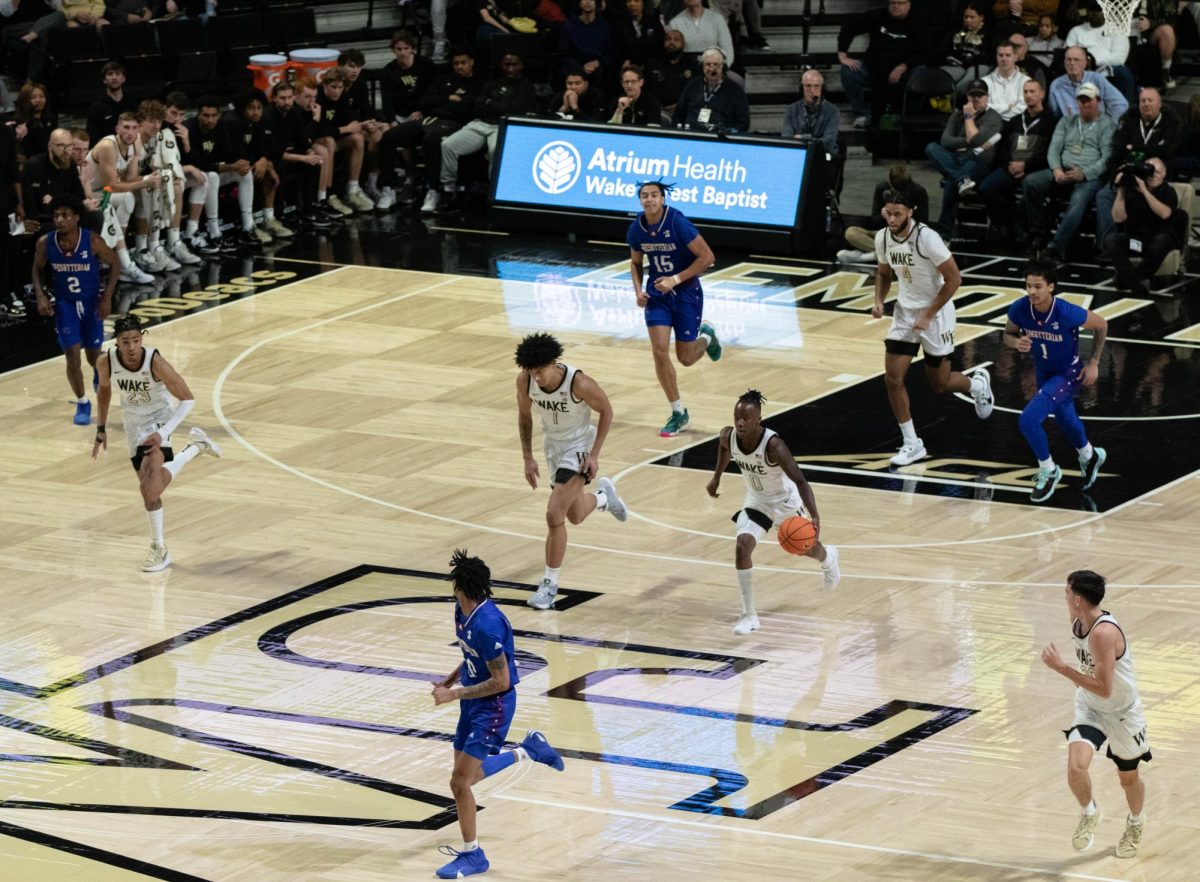 Wake Forest sets up their transition offense.