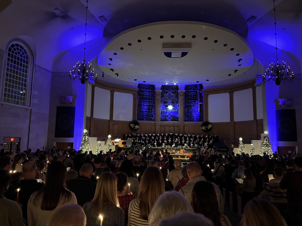 Students, faculty and Winston-Salem community members gather in Wait Chapel for the annual Lovefeast.