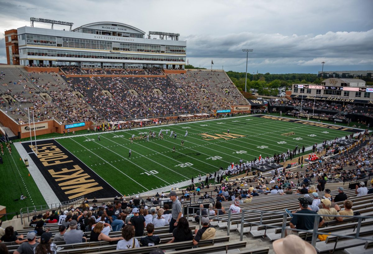 A mostly empty Allegacy Stadium watches Wake Forest beat Vanderbilt 36-20 in Week 2.