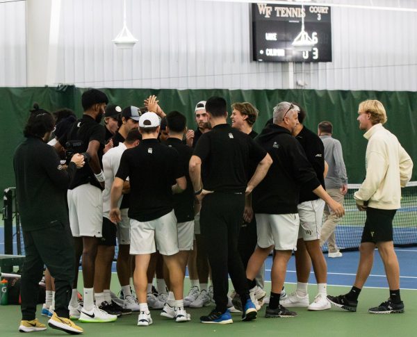 Wake Forest Men’s Tennis groups up before taking on No. 9 Columbia. The Demon Deacons would defeat the Lions for a key top-10 win.