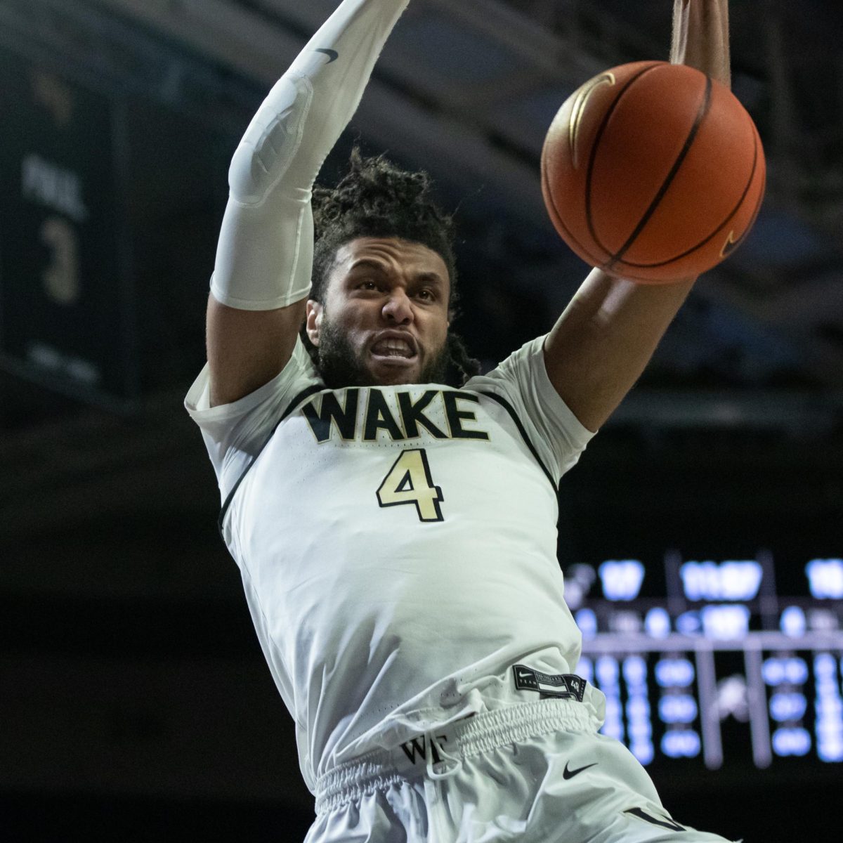 Efton Reid III (4) enters his second year as a Demon Deacon after averaging 8 rebounds, 10 points, and a block last season.