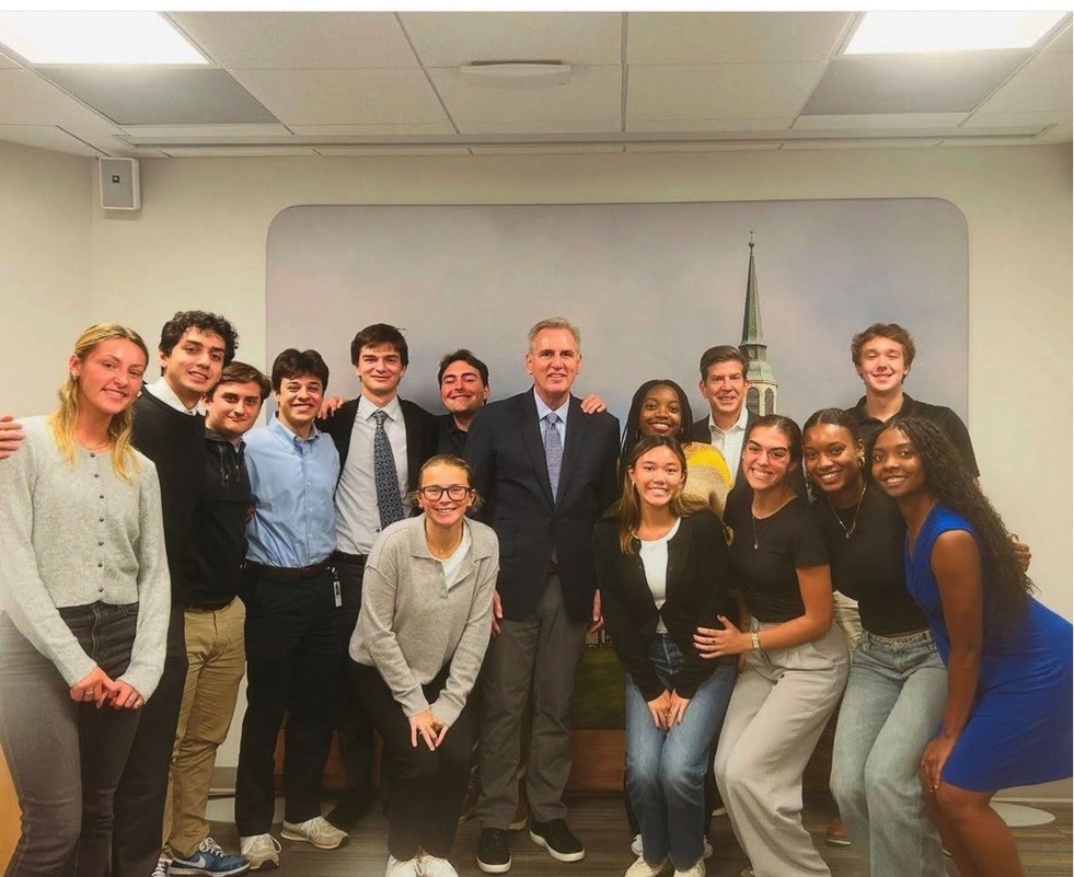 Wake Washington students heard former Speaker Kevin McCarthy about the state of politics today and what they can expect heading into November. (Courtesy of Elliot Berke)