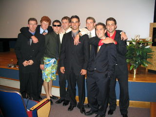 Will Allegra and his friends gather for the night of the premiere in 2004. (Courtesy of Will Allegra)