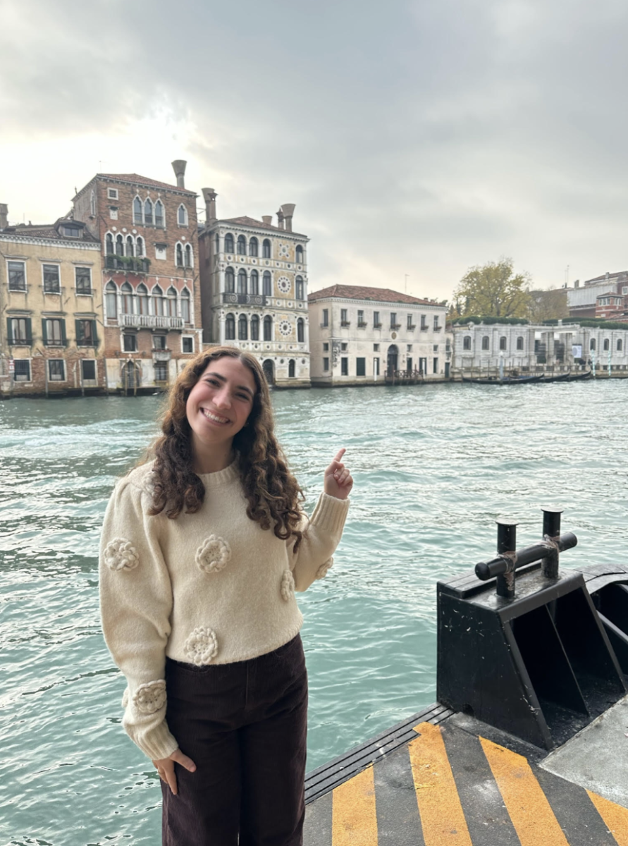 Caroline Khalaf stands on the Venice Canal enjoying the many opportunities the Casa Artom program has to offer.