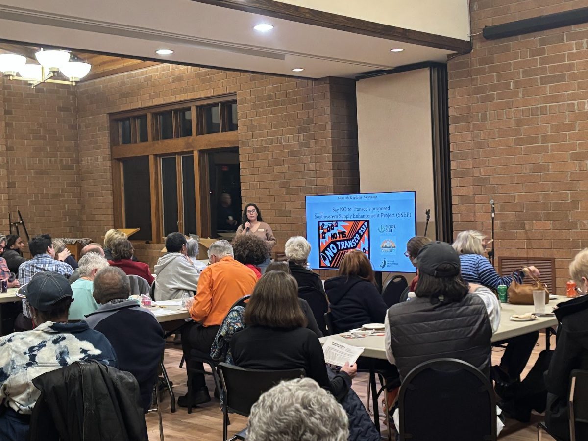 Community members and local environmental advocacy organizations gathered at Parkway United Church of Christ to discuss proposed methane gas pipeline project.