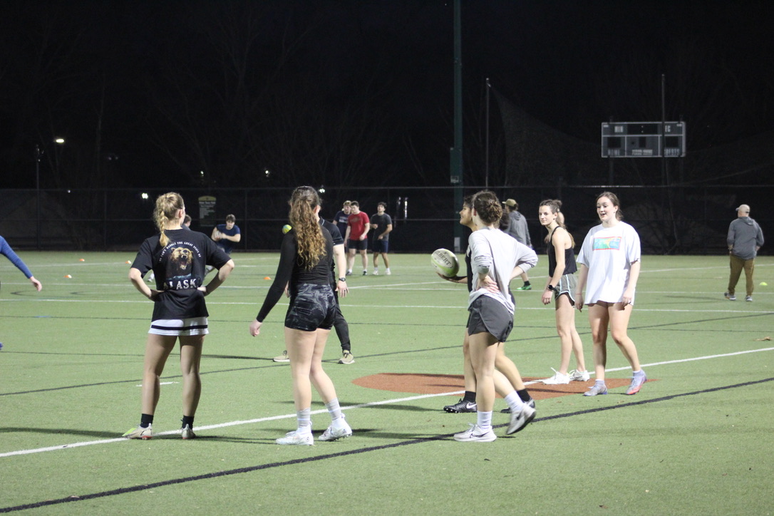Women’s Club Rugby practices on Water Tower Field on Tuesday and Thursday evenings from 6 to 7:30 p.m.
