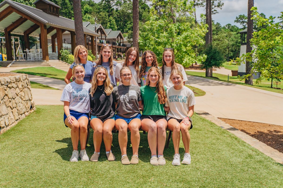 Caroline Khalaf and the week 4 cabin that she stepped in as a counselor for. (Courtesy of Caroline Khalaf)