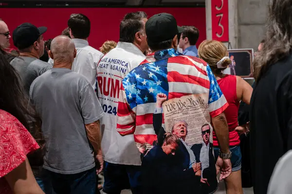 At one of Trump's presidential campaign rallies, he was shot in the ear, sparking further debates about political violence in America. (Courtesy of the New York Times)