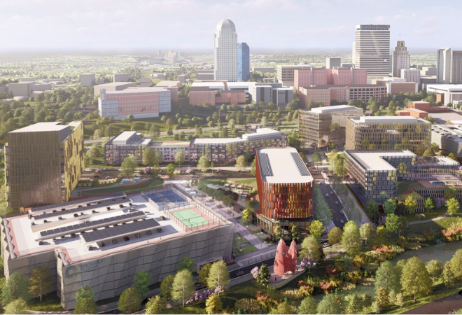 While the expansion was initially announced in 2021, the Phase II “master plan” has been updated to accommodate eight new buildings with over 2.5 million total square feet of retail, scientific, healthcare and residential space.