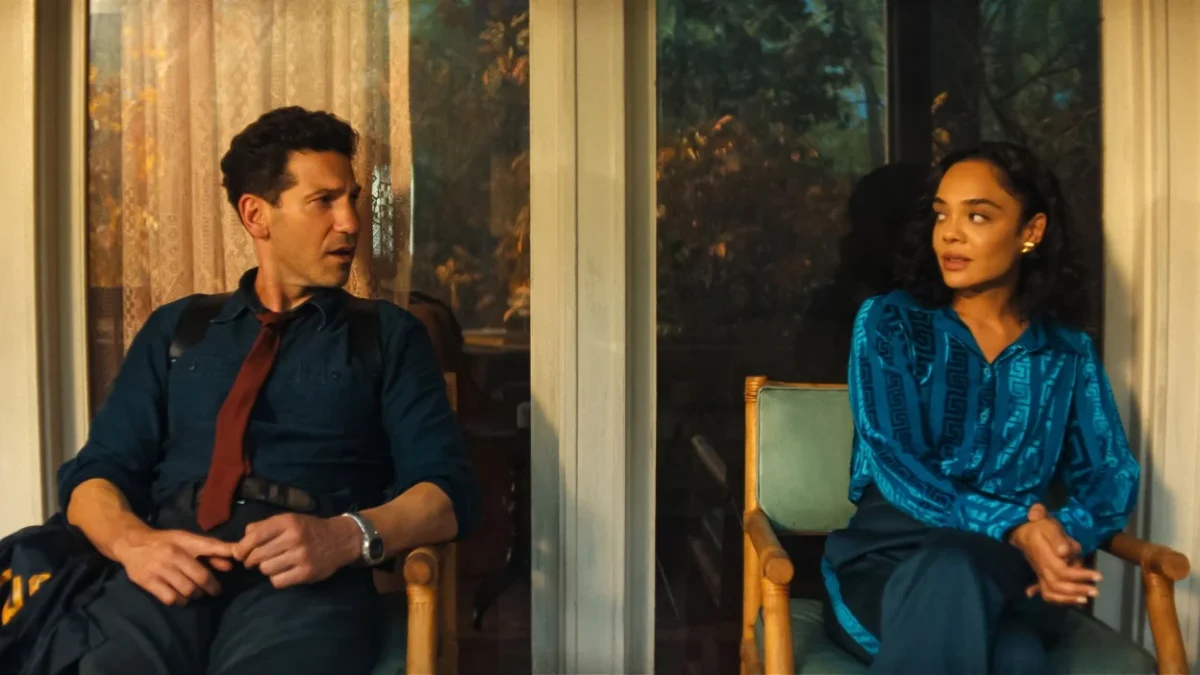 Jon Bernthal and Tessa Thompson star as an estranged husband and wife, both aiming to solve a murder mystery in small-town Georgia. (Courtesy of the Associated Press)