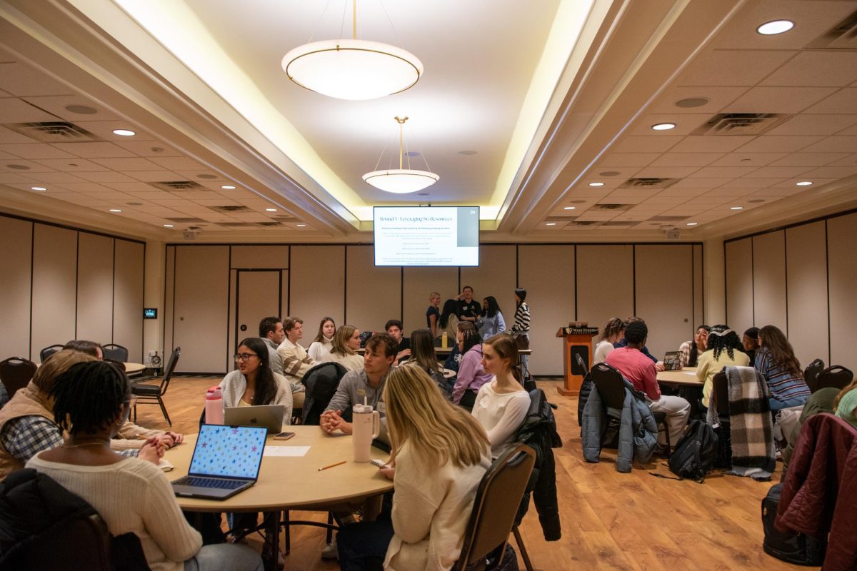 Representatives from student organizations and student government discuss their hopes and concerns for Wake Forest at a Feb. 24 town hall in Benson 401.