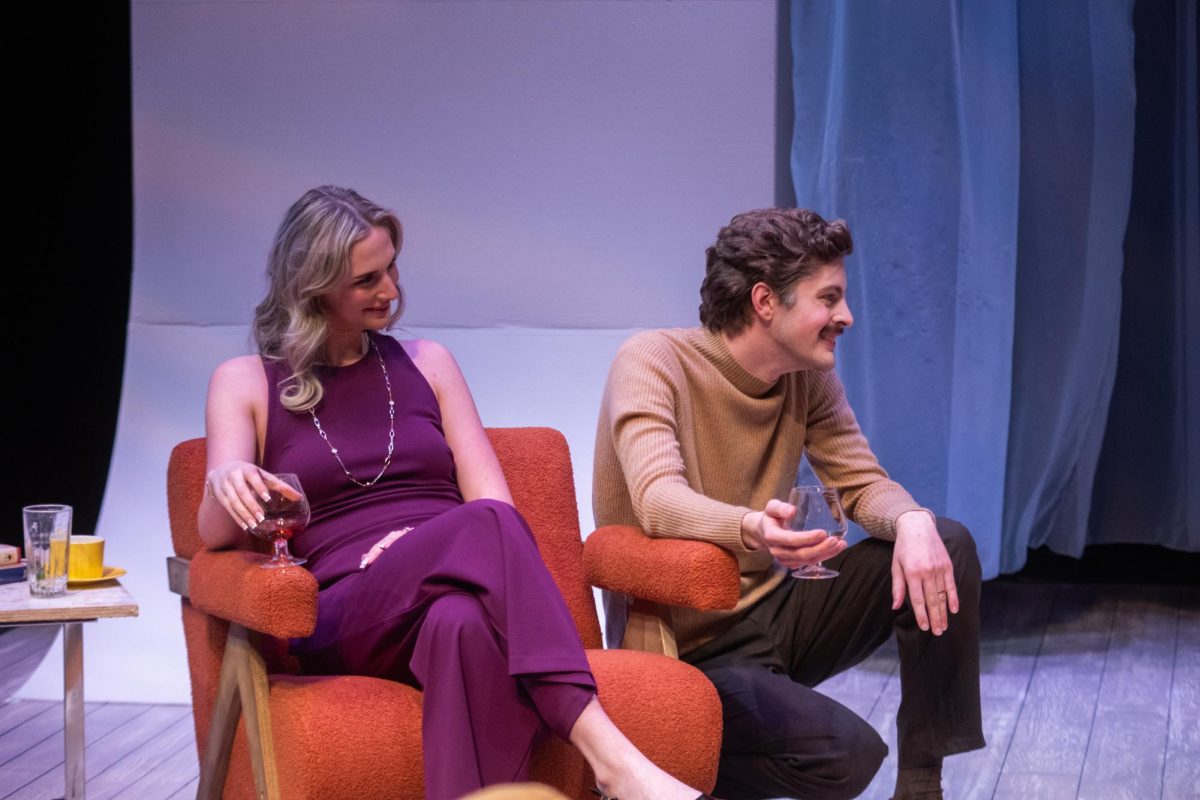 Ashlylyn Collings and Bennett Haara glance longingly at their co-star Gabi Velinova.