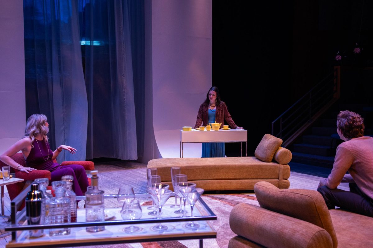From different areas of the set, Bennett, Gabi, and Ashlyn all engage in conversation.